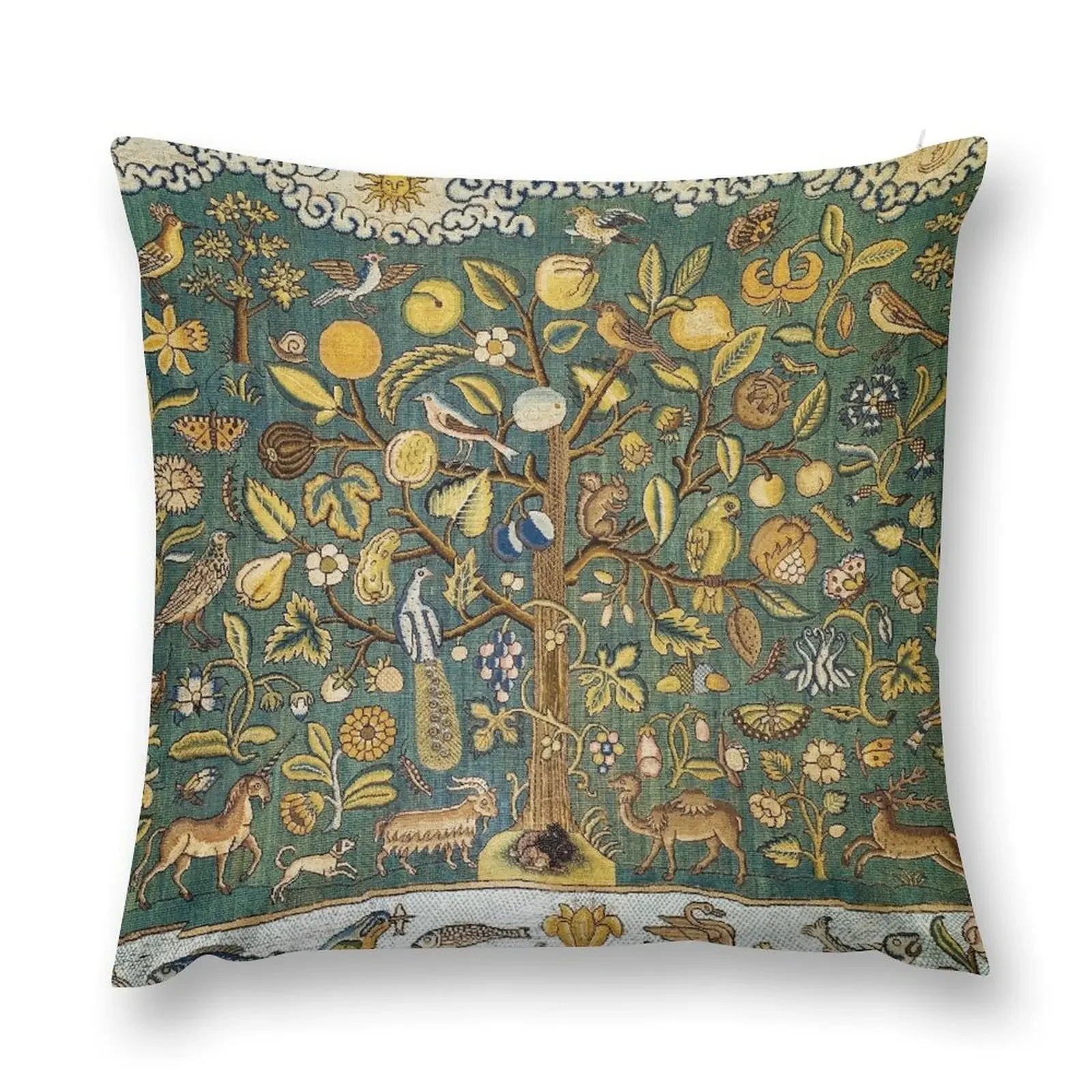 

Ancient Animals & Tree Medieval Unicorn Floral Tapestry Throw Pillow autumn pillowcase Cushion Cover Luxury Pillow Case pillow