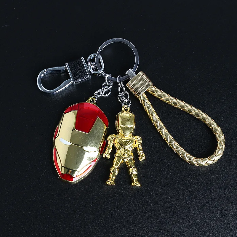 سلسلة مفاتيح مارفل سبايدر مان المنتقمون الأبطال الخارقين كابتن أمريكا سبيكة سيارة مفتاح سلسلة حقيبة الظهر قلادة كيرينغ الهدايا العملية #4