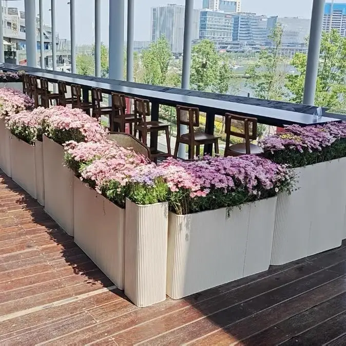 Outdoor flower box fence combination commercial street beautification green plant box flower bed restaurant store planting plant