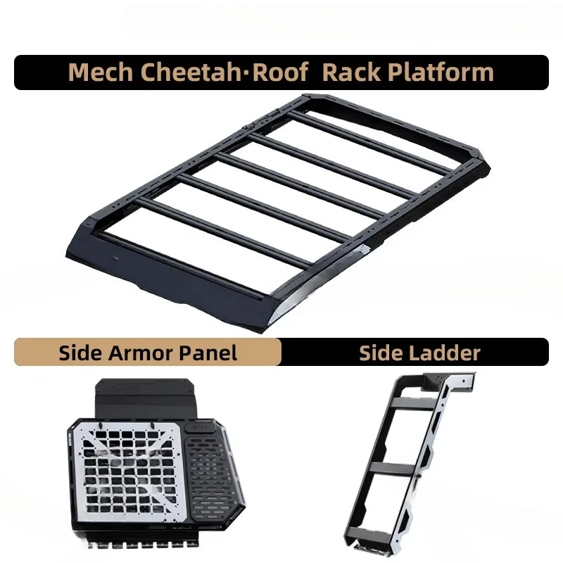 Mech Cheetah-Roof Rack Platform for iCAUR-V27 CHEYAYA High load-bearing Accessories 4x4 Offroad Side Armor Panel Side Ladder