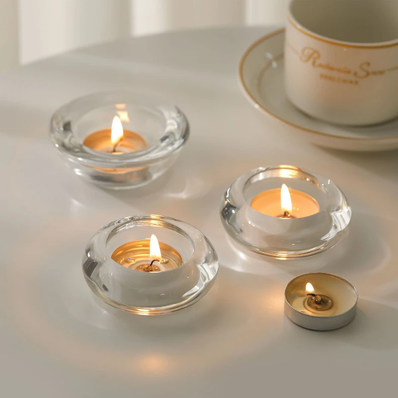 5pcs Ins Retro Glass Candlestick Decoration Romantic Candlelight Dinner Soft Photo Decorations