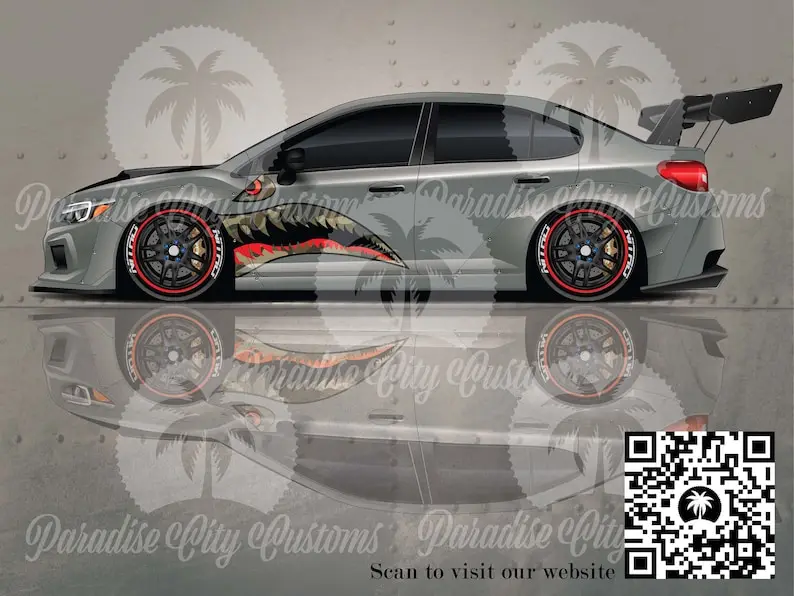 Flying Tigers Vehicle Shark Teeth Decal, Shark Teeth Side Car Wrap, Universal Size, Cast Vinyl, Large Vehicle Graphics, Car Live