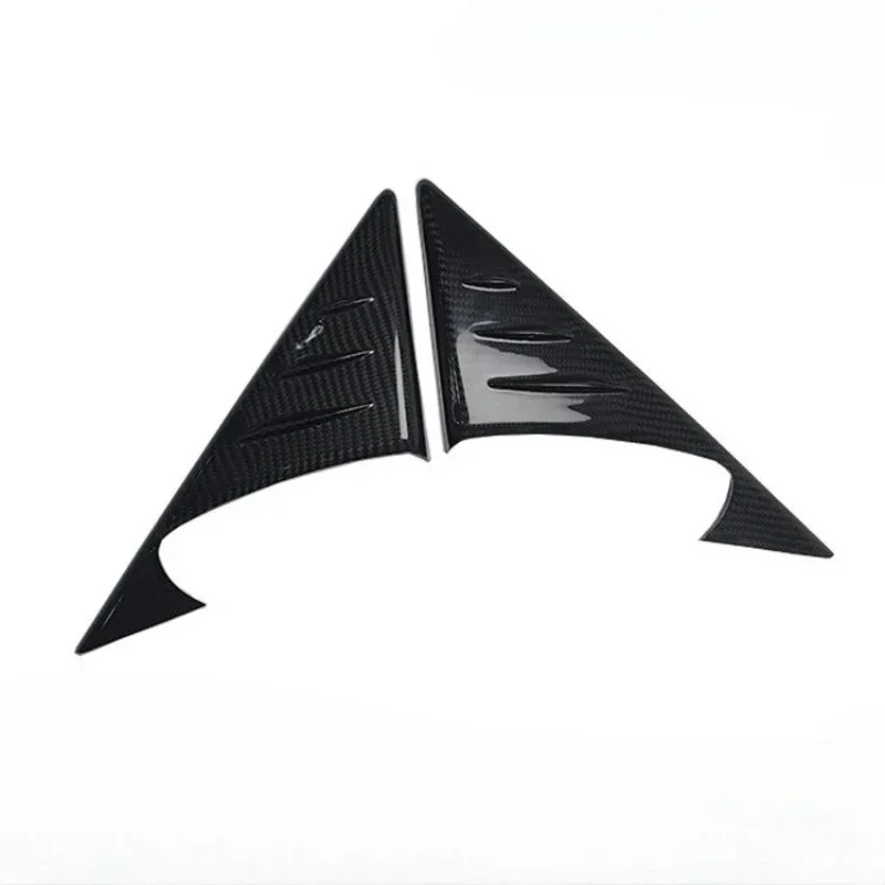 For Jaguar F-TYPE 13-22 Real Dry Carbon Fiber A-pillar Triangular Decorative Cover Exterior Decoration Modification Accessories