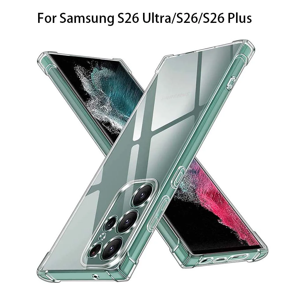 Shockproof Clear TPU Case For Samsung S26 Ultra Case Samsung Galaxy S26 Plus S 26 Ultra S26+ S26 FE Cover Soft Cases