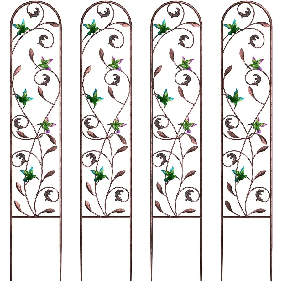 

Set of 4 Packs Hummingbird Metal Garden Trellis for Climbing PlantsOutdoor Drative Flowers Arch Fence Trellis for Outdoor Patio