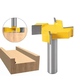 1pc High Quality Woodworking Router Bits - 8mm 12.7mm Shank 4-Edge T-Type Slotting Cutter for Precision Wood Milling Tools