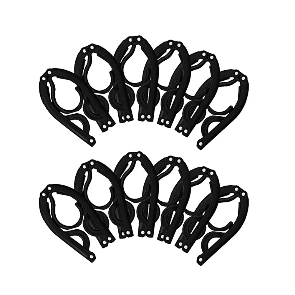 12pcs Portable Folding Clothes Hangers Travel Accessories Foldable Clothes Drying Rack for Travel Business Trip(Random Color) view 3