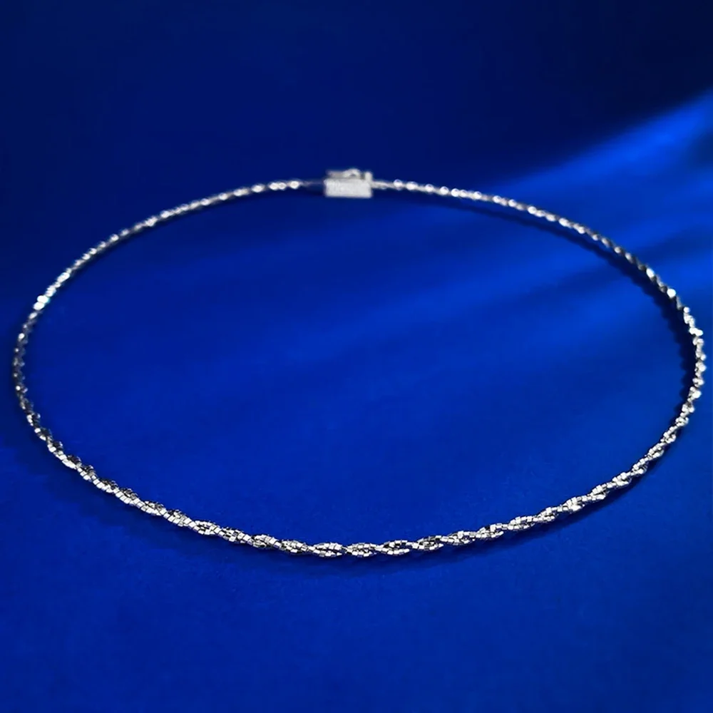 Yaranyan Personality 100% 925 Sterling Silver Lab Sapphire Gemstone Sparkling Fine Necklace for Women Jewelry Gifts Wholesale