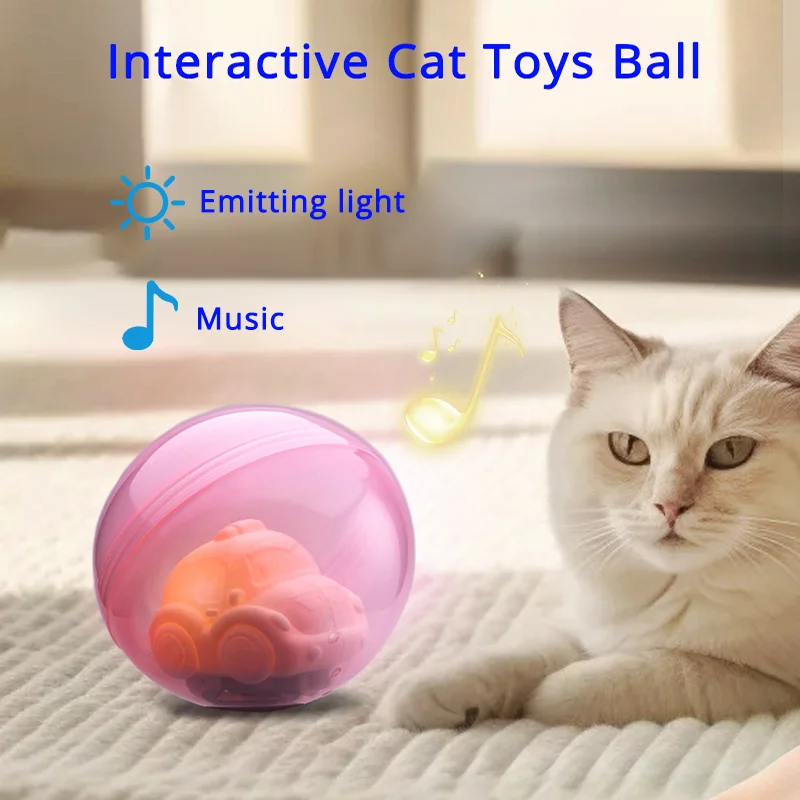 

Interactive Cat Toy Ball Tap To Turn On The Light Play Music Soft Rubber Material Interactive Cat Toy Indoor Lighting Games