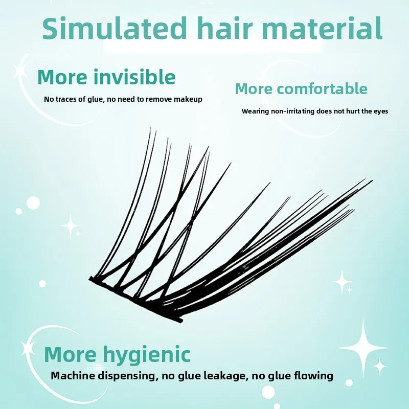 Ciglia finte naturali senza colla | Look in stile volpe di latte soffice alato con volume |   Ciglia riutilizzabili per principianti, facili da applicare, 8-13 mm