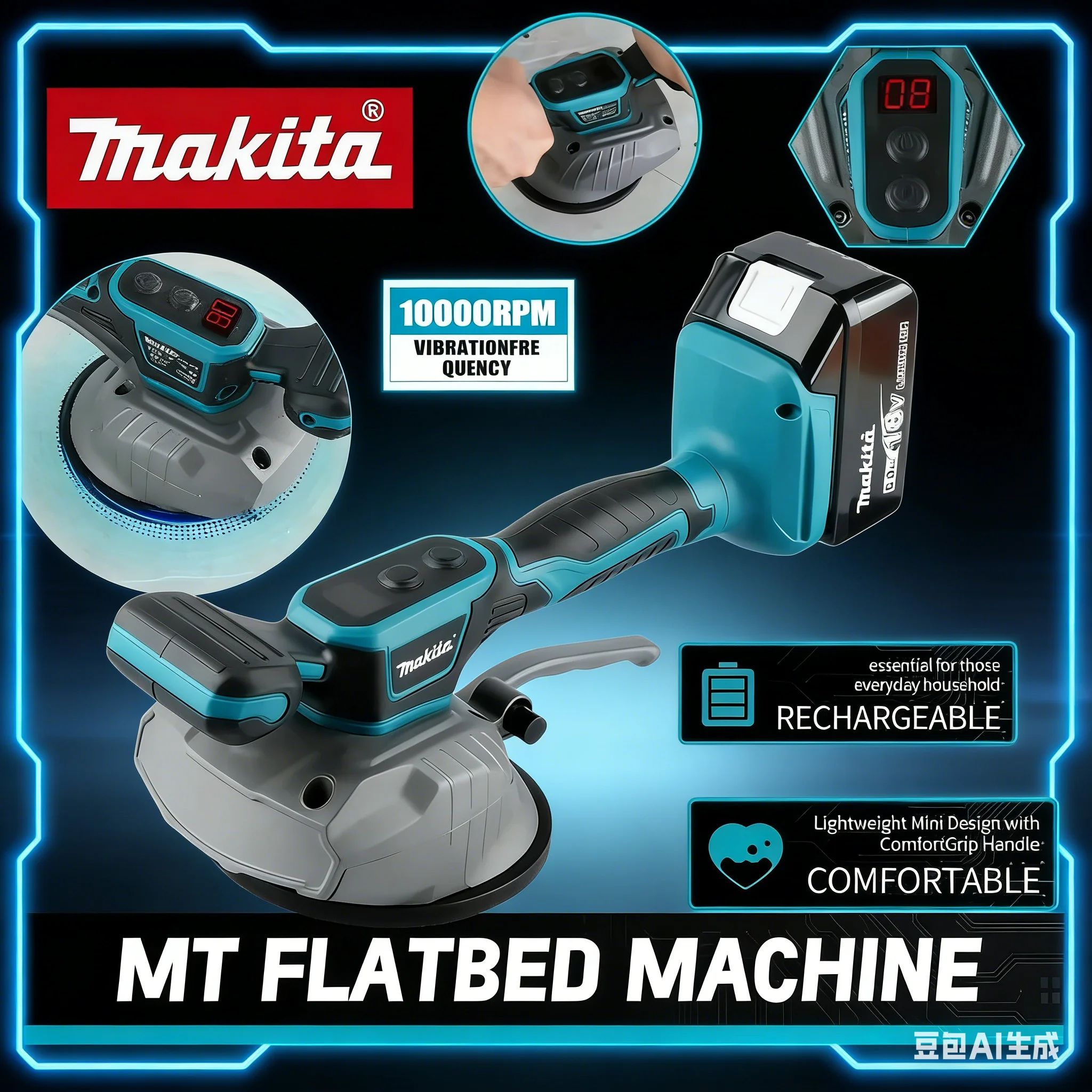

Плиткоукладочная машина Makita для 18В с 8-ступенчатой регулировкой скорости, высокой производительностью, для укладки на стену и пол, инструмент для домашнего ремонта