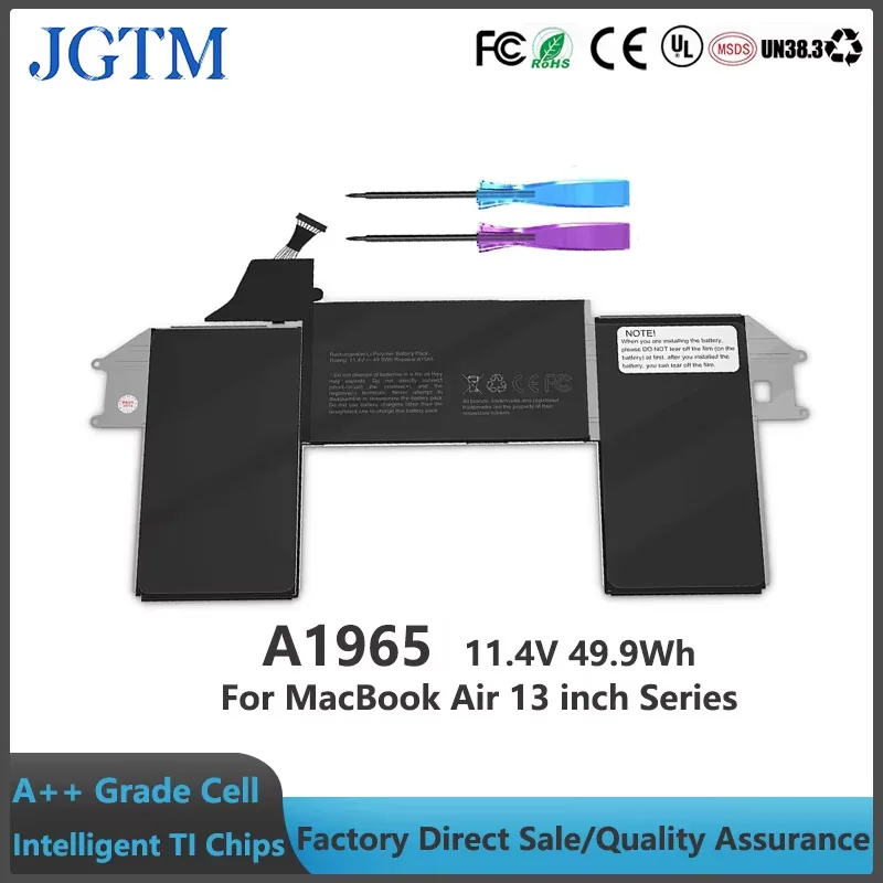 A1965 Battery for MacBook Air 13-inch Model A1932 A2179 Battery Replacement 2018 2019 2020 Version EMC 3184 3302 Real Capacity