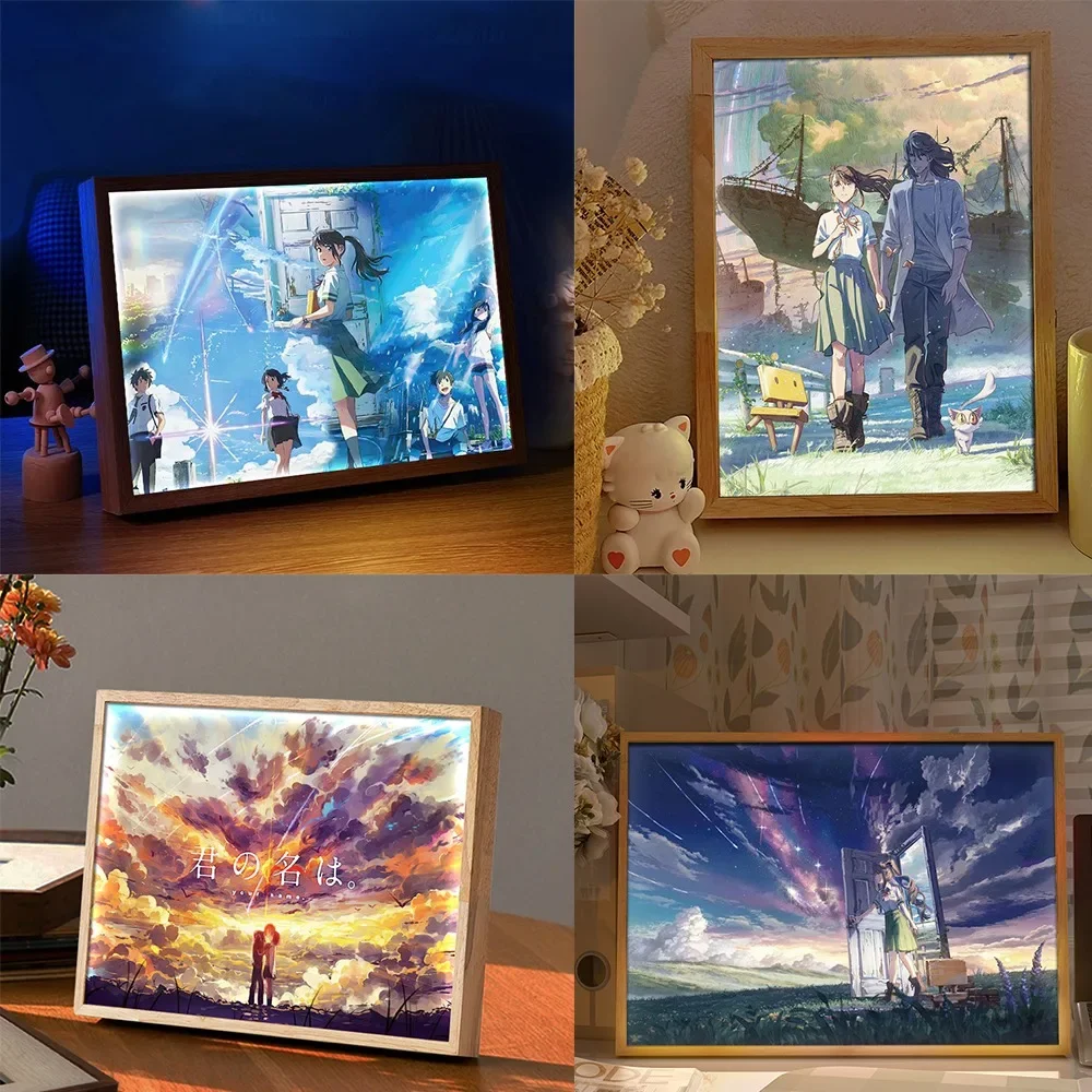 

Suzume Anime Peripheral Iwato Suzume LED Living Room Bedroom Desktop Decorative Painting Night Lamp Cartoon TOY Festivals Gift