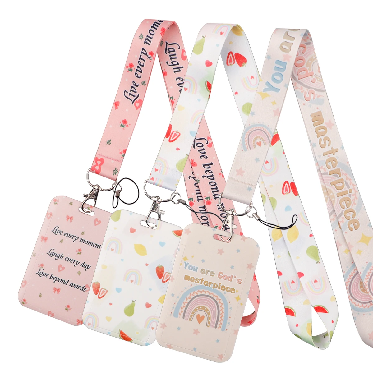 

English Phrases Lanyard Neck Strap For Keychain ID Card Mobile Phone Straps Badge Holder Hang Rope Accessories Gifts For Kids