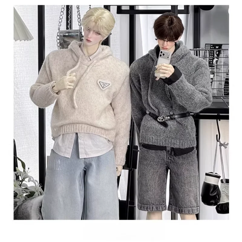 

Одежда для кукол 75 см: серый, фиолетовый, бежевый, светло-зеленый худи-пальто, аксессуары для кукольной одежды (только худи, без куклы)