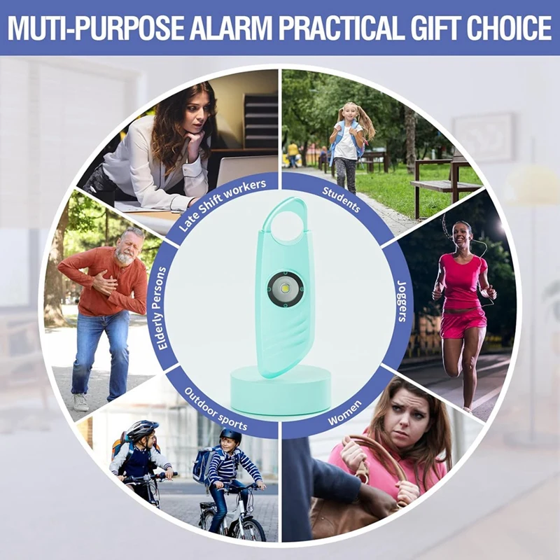إنذار شخصي آمن للصوت ، ضوء قوي وسلسلة مفاتيح ، أجهزة أمان شخصية ، صفارة إنذار 140 ديسيبل ، 2 3.0