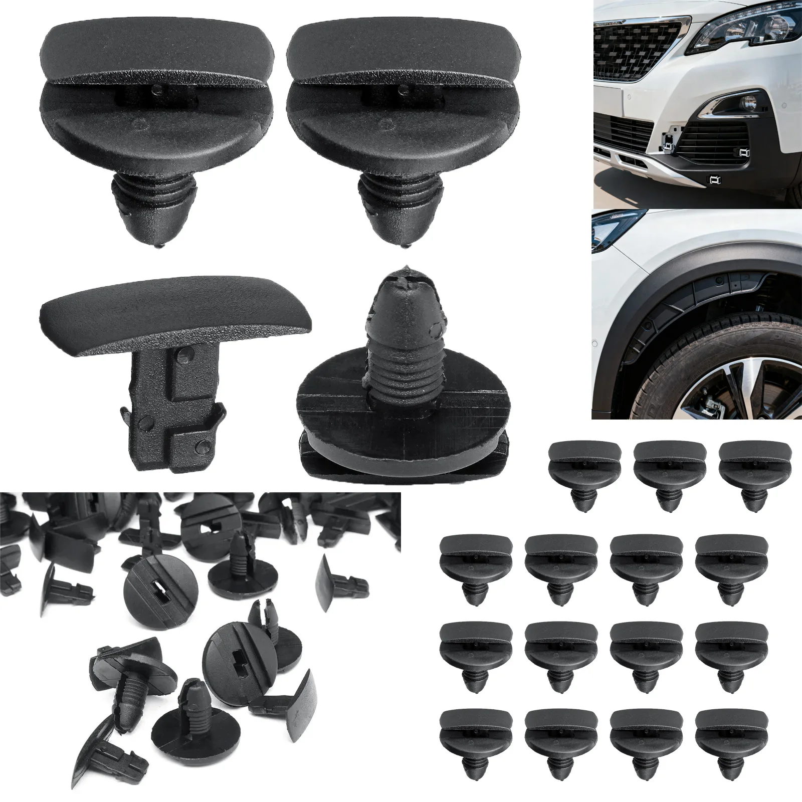 10-30PCS High Toughness Auto Plastic Clips Bumper Fender Liner Wheel Arch Retainer For Peugeot Citroen-Easy Installation