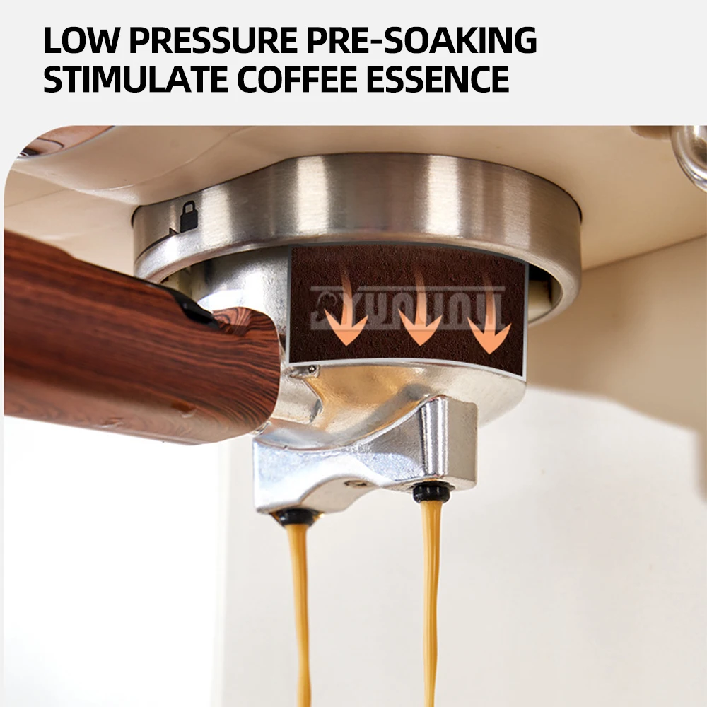 Máquina De Espresso De Aço Inoxidável Italiano, Máquina De Café, Cappuccino Latte Máquina De Vapor, Leite Frother, 15Bar