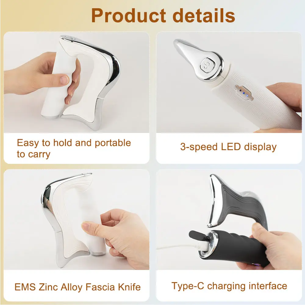 VIMYSHOW Electric Myofascia Massager Muscle Relaxation Stimulator Microcurrent Fascia Knife Multifunctional Body Massage Tool