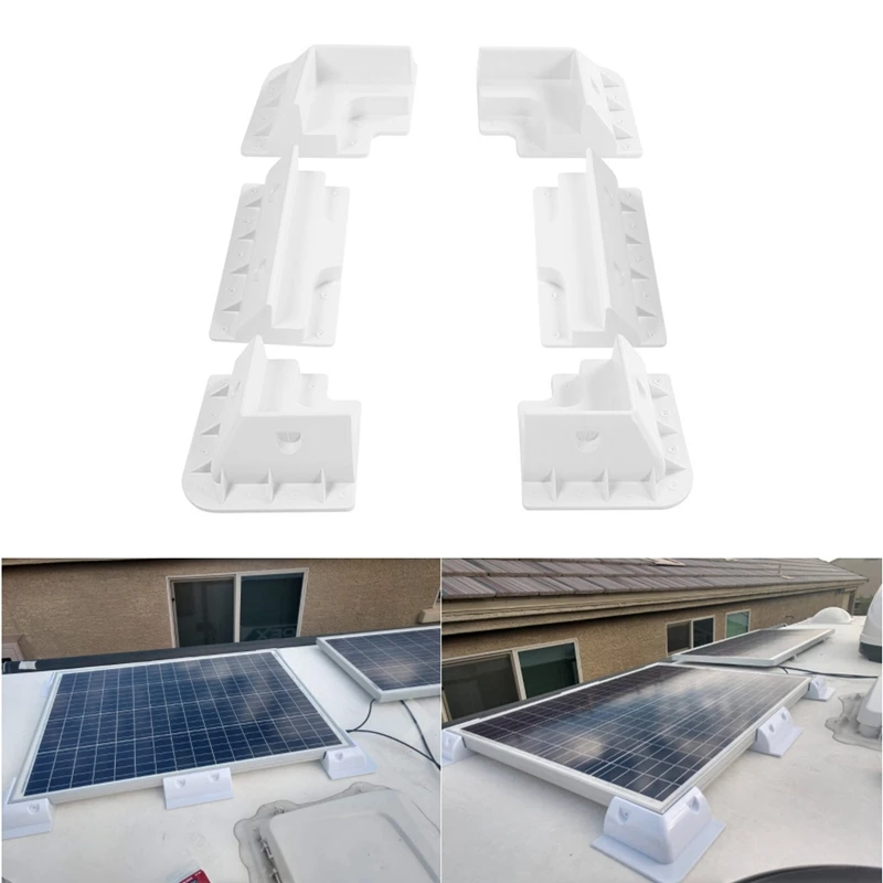 

6PCS ABS Solar Panel Bracket Kit Caravan Motorhome RV Boat Vehicle Roof Mount Solar Board Corner Side Mounting Bracket