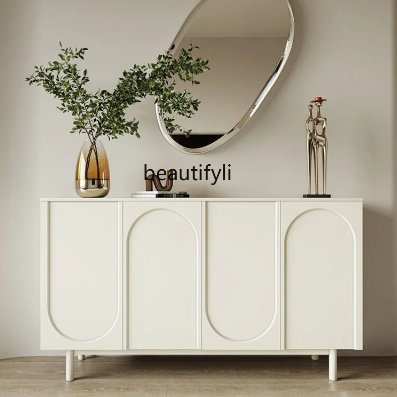 

French Cream Style Sideboard Cabinet Home Modern Minimalist Wall-Side Integrated Storage Cabinet against the Wall furniture