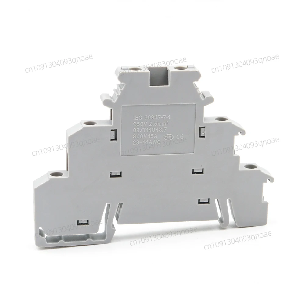 50Pcs DIN Rail Terminal Block DIKD 1.5, 1.5mm² 3-Tier Screw Clamp for C45/DZ47 Breakers & Industrial Control Cabinet