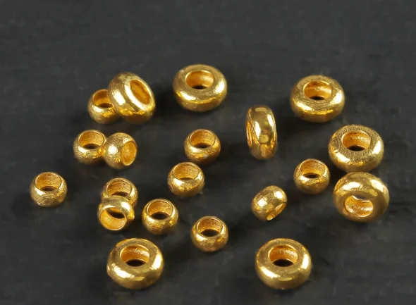 

Бусины из натурального золота 18 карат с матовой поверхностью, золотые пробки карата для ручной веревки 2,9 мм/4,5 мм