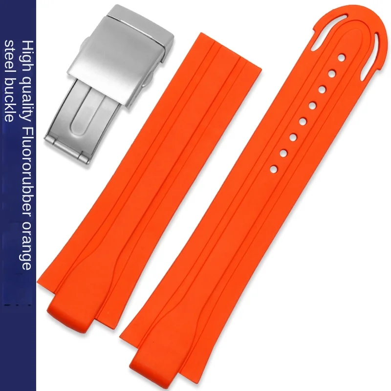 ORIS 다이빙 시계 스트랩에 적합, 7730 돌출 고무 방수 스포츠 시계 스트랩, 모터스포츠 윌리엄스 7740 24x12mm