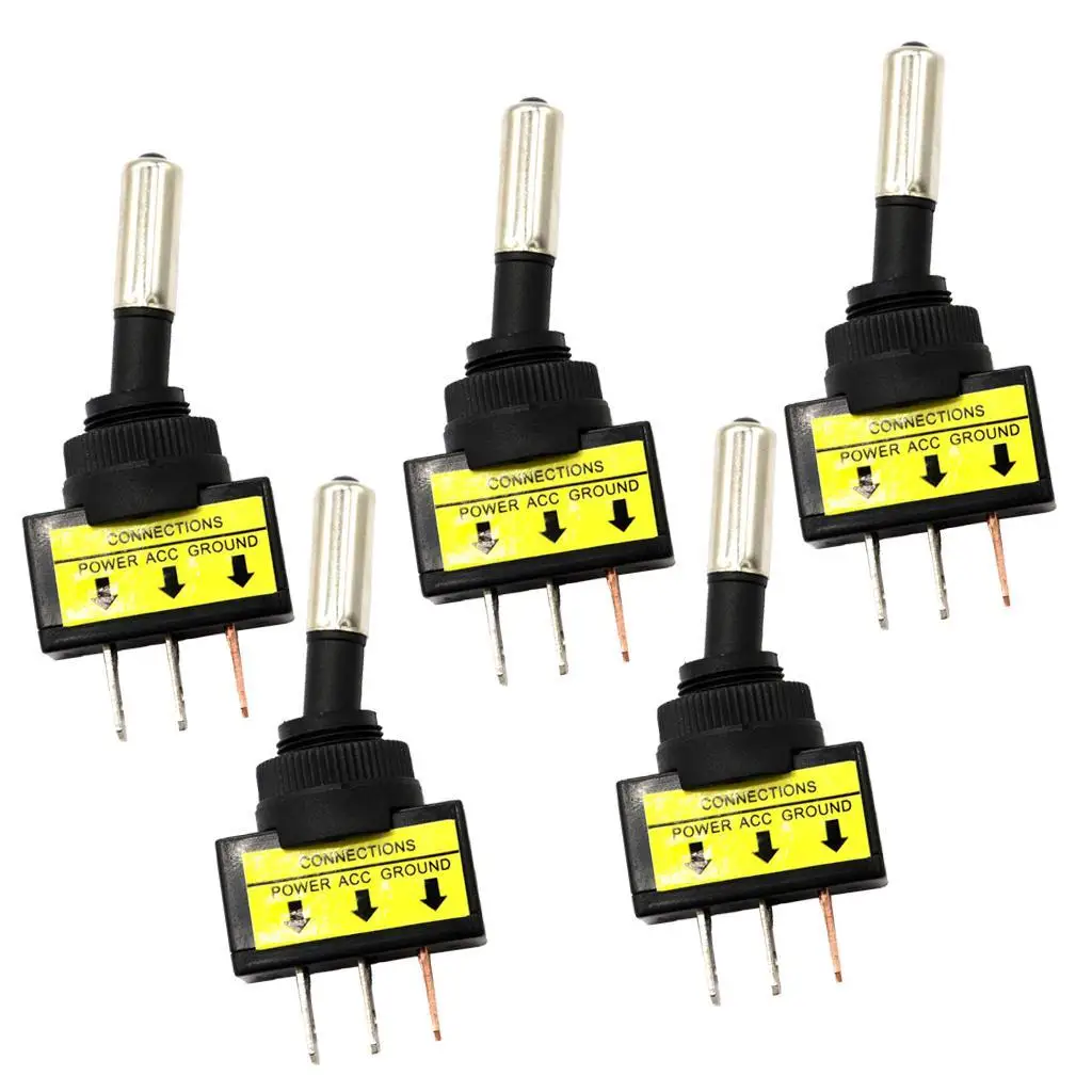 5X 12V DC 20A 3-контактный светодиодный кулисный индикатор, тумблер и мотор для лодки, морской яхты