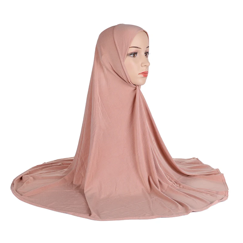 H023 Adults good size 90*80cm plain pray hijab muslim hijab scarf islamic headscarf hat armia pull on headwrap