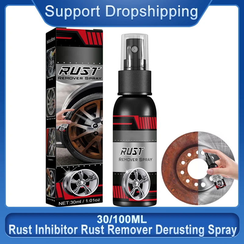 30/100m Rust Inhibitor Rust Remover Derusting Spray Car Maintenance Cleaning Metal Chrome Paint Clean Anti-rust Lubricant