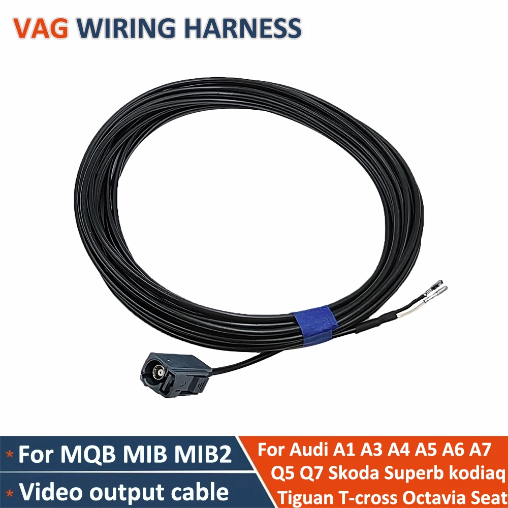 For VW Skoda Audi Seat MQB MIB 2 Lowline Higline Reverse Backup Rearview Camera Video Output Screen Cable Harness Wiring