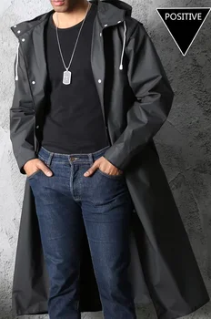 Fashion Black Adult Windbreaker Style Waterproof Long Raincoat Women's Men's Hooded Outdoor Motorcycle, Bicycle, Hiking, Fishing 3 Fashion Black Adult Windbreaker Style Waterproof Long Raincoat Women's Men's Hooded Outdoor Motorcycle, Bicycle, Hiking, Fishing 3