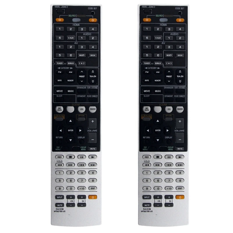 

2025 New-2X RAV336 WT92720US Replace Remote For Yamaha AV Receiver RX-A700 RX-V667 RX-A700BL HTR-6063 Sub Remote RAV337 RAV338