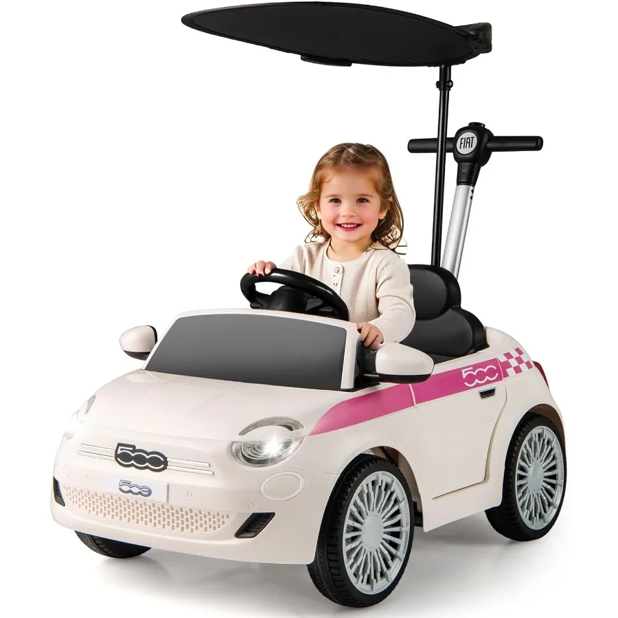 รถเข็นเด็กแบบ 3 in 1 รุ่น Fiat 500 พร้อมที่วางเท้าแบบยืดหดได้  มีที่จับควบคุมสำหรับผู้ปกครอง