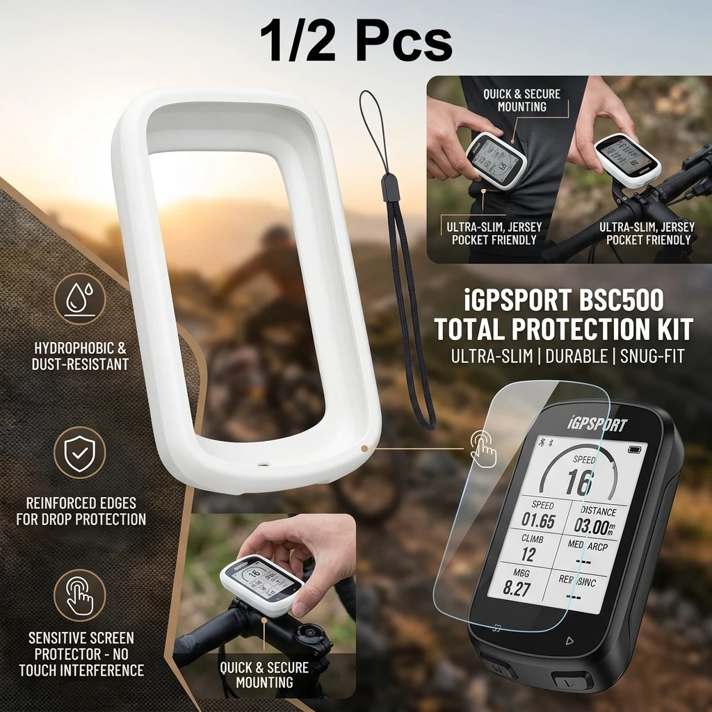 1/2Pcs Silicone Case for iGPSPORT BSC500 Bike Computer Screen Protector Film Cover Bicycle GPS Skin Shell Accessories