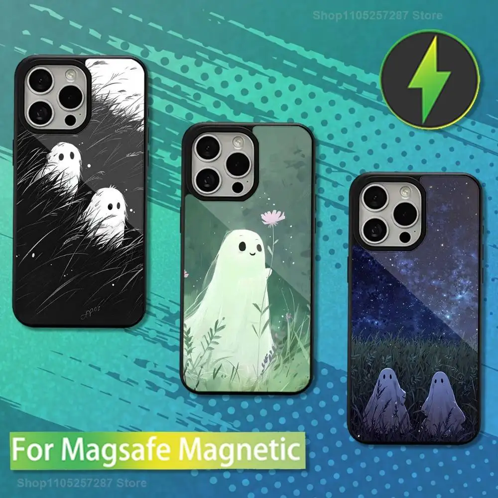 

Cute Ghost Halloween For iPhone 15,Mini,13,Max,11,16,17,14,Plus,12,Pro,For Magsafe,Magnetic Wireless Charging Case