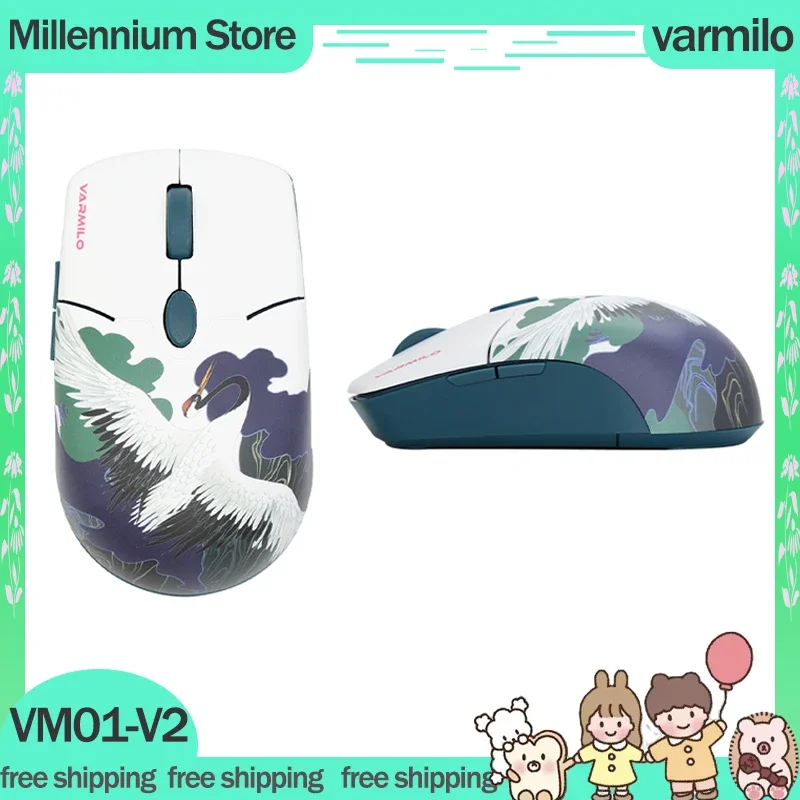 Varmilo Vm01-V2 Office Mouse 2.4g Wireless 16000dpi Lightweight Mouse Long Battery Life Office Esports Mice For Windows/Mac Os