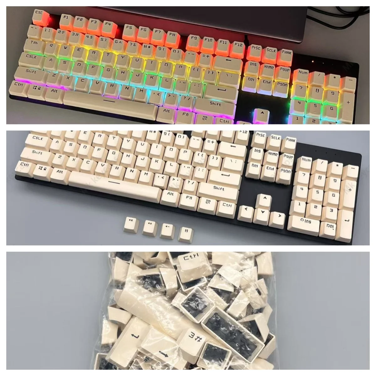 

[Transparent Keycap] 108 Keys Transparent Keycap OEM Height Compatible with Mechanical Keyboard for 98/84 Keys