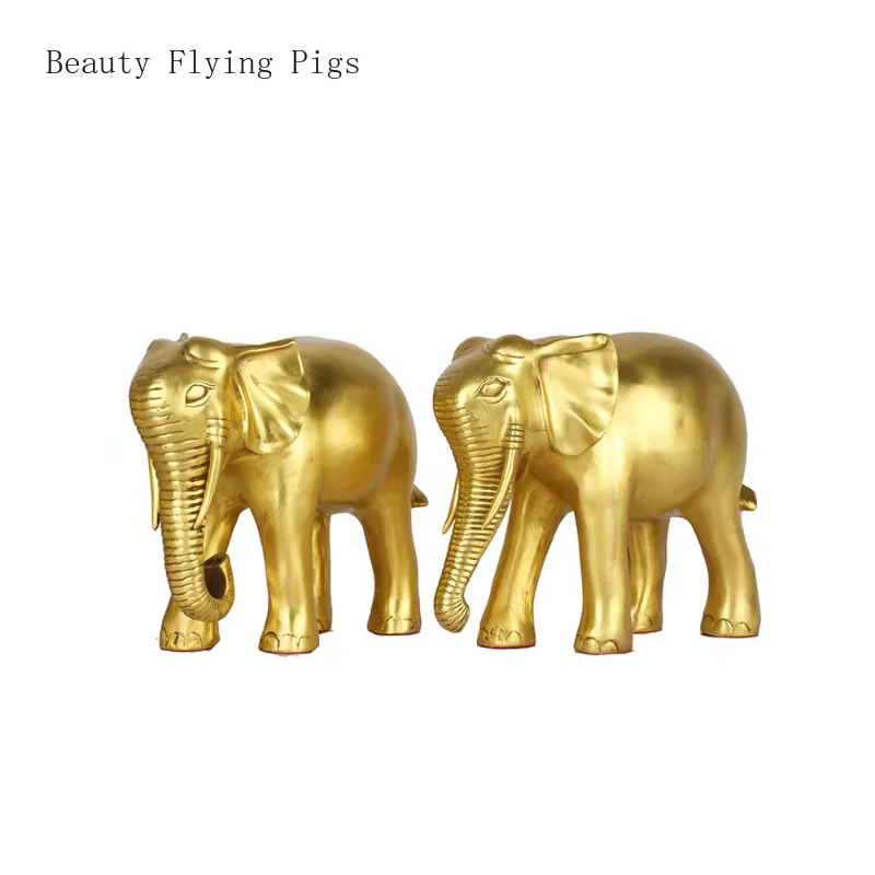 

1 pair of pure copper elephant ornaments water absorbing copper elephant crafts home living room desktop opening gifts