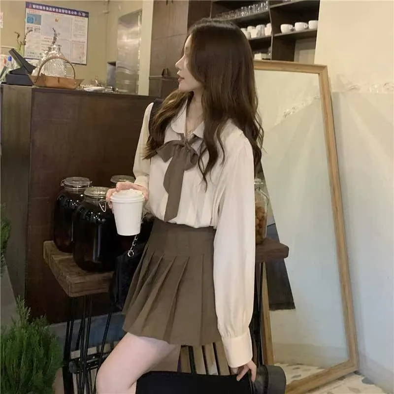 

Новая французская лента Versatile Long Sve irt Высокая талия S Cleanfit Sle средней талии Дизайн ПВХ Ткань H pe Юбка Ciwalk Костюм...