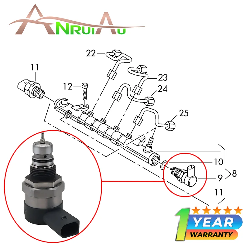 NOWY 057130764AB zawór upustowy ciśnienia szyny paliwowej do Seat Toledo 2005-2009 Skoda Roomster 2011-2015 VW CC 2012- Audi TT 2015-