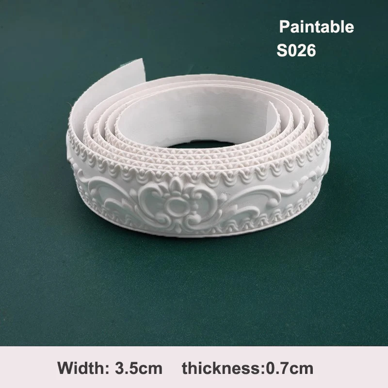 Paintable Peel and Stick Molding Trim, Flexible Strip for Wall, Door Frame, Picture Frame, Kitchen and Home DIY Decoration