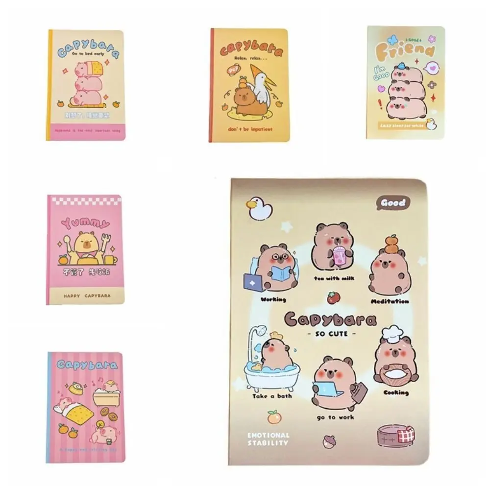 Creative Capybara Notebook A5 96 Sheet Cute Capybara Memo Pad Capybara Printed Thickened Inner Pages Hand Account Book