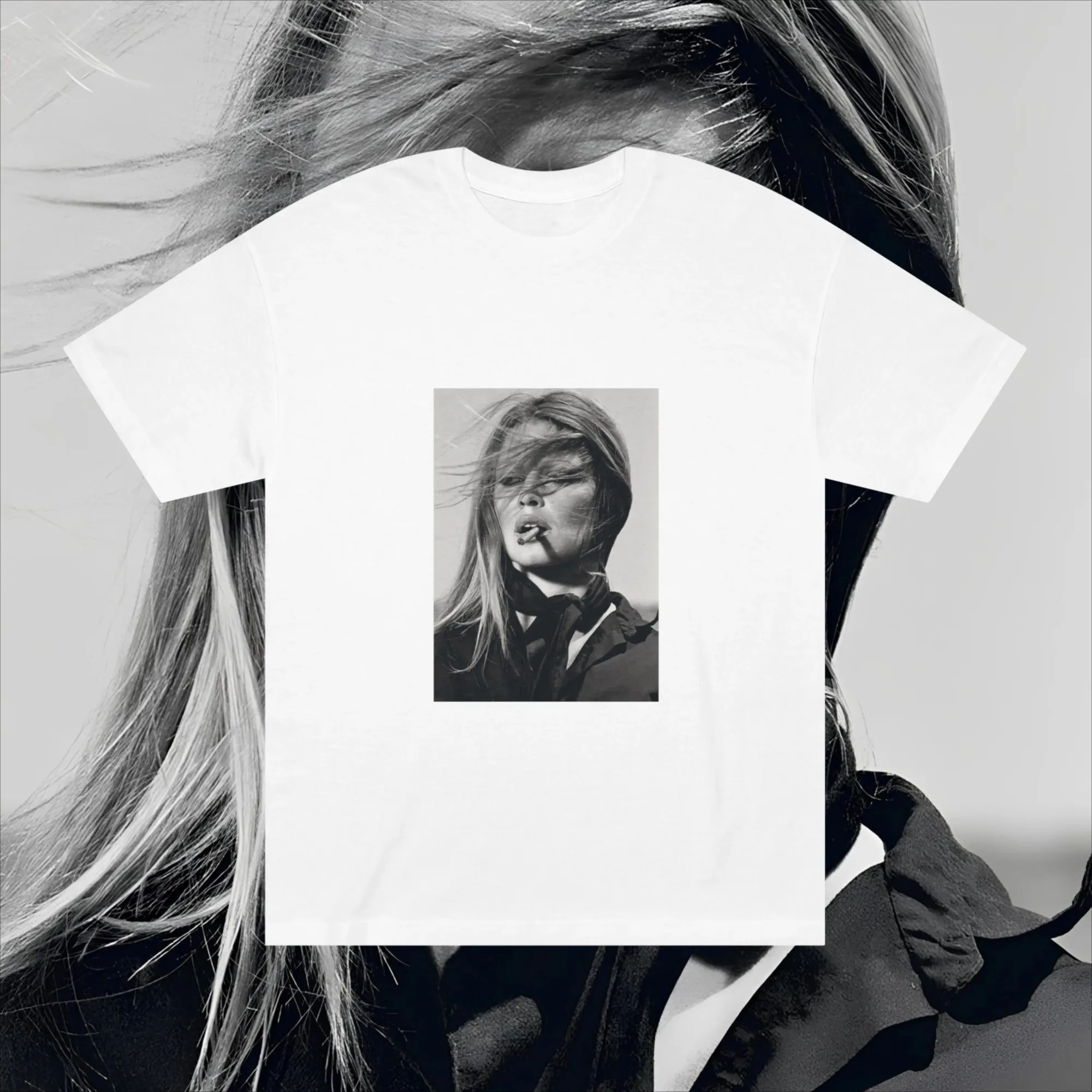 تي شيرت رجالي عتيق من Brigitte Bardot تي شيرت قطن 100% تي شيرت غير رسمي Harajuku ملابس الشارع عالية الجودة ملابس علوية كبيرة الحجم Unseix #3