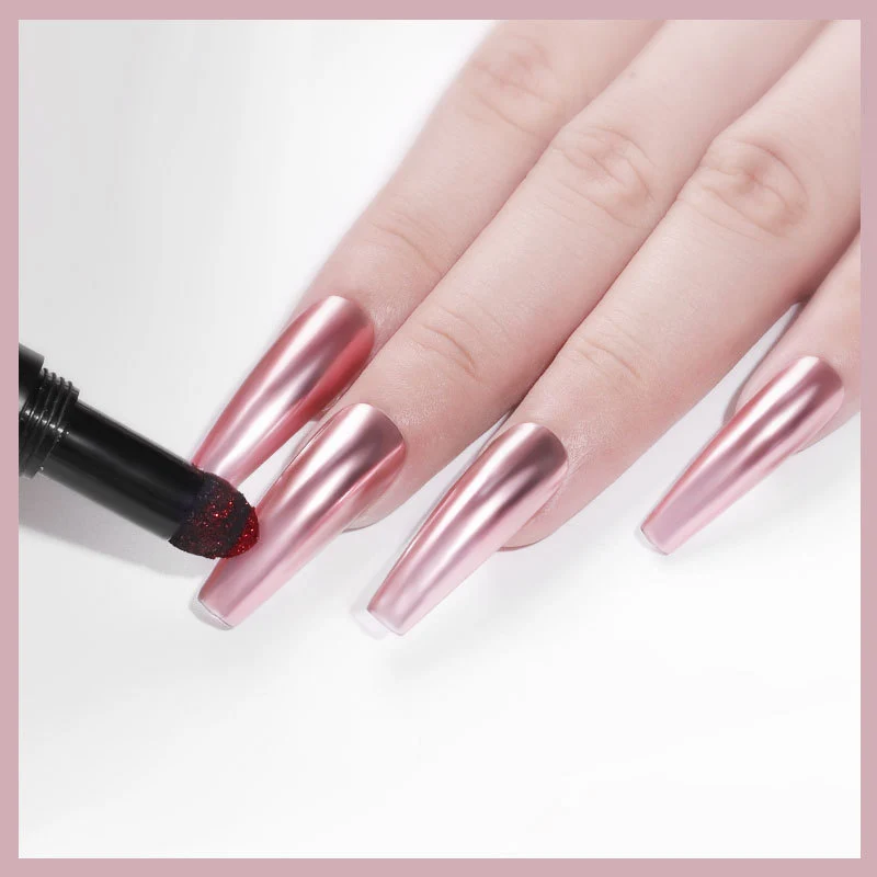 1PC เล็บ Solid Mirror Powder Rose Gold Silver สี Air Cushion Magic ปากกา Glitter Chrome METALLIC Effect Pigment ตกแต่ง