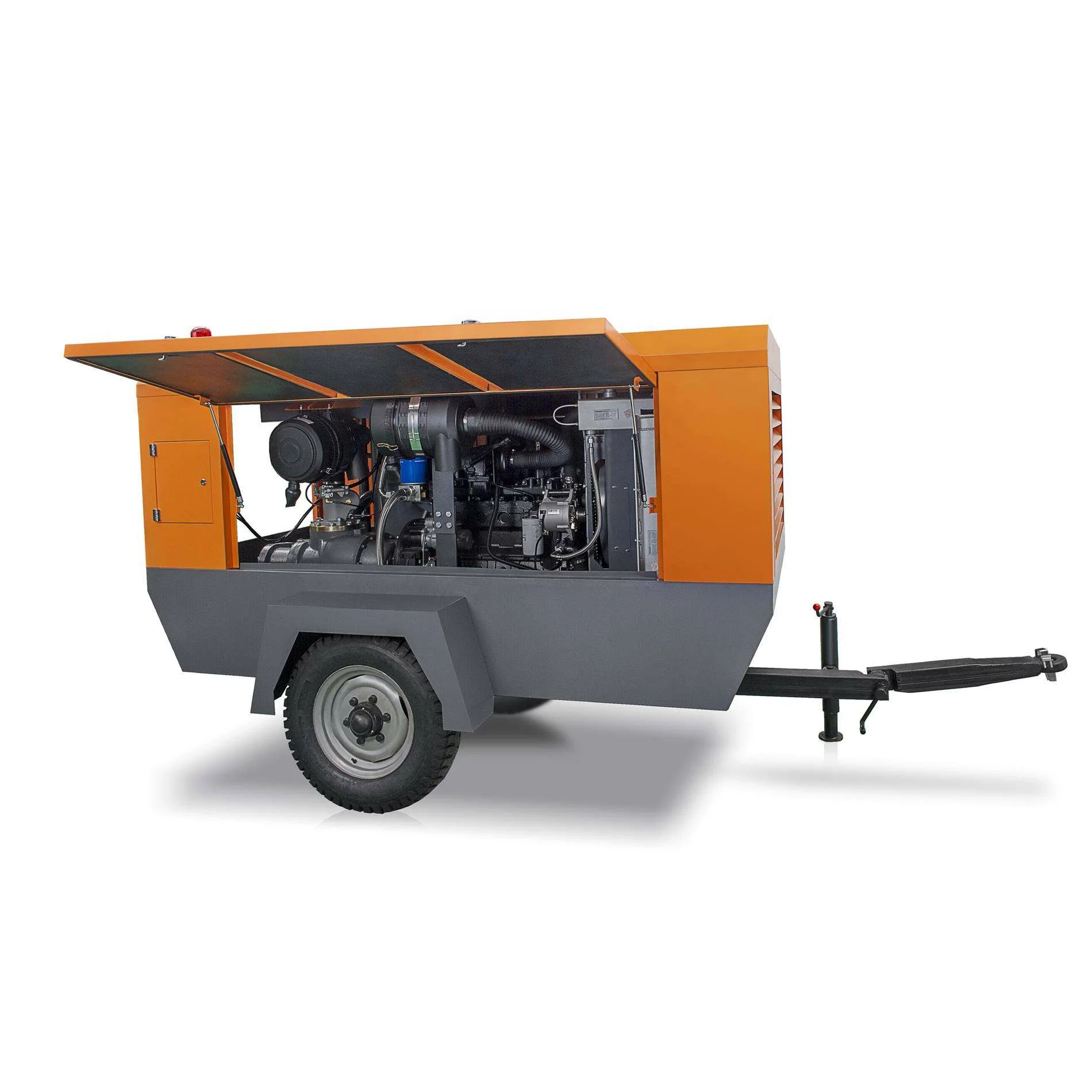 Screw Air Compressor 185cfm Mining Machine Sand Blasting Machine Water Well Drilling Rig Party Power