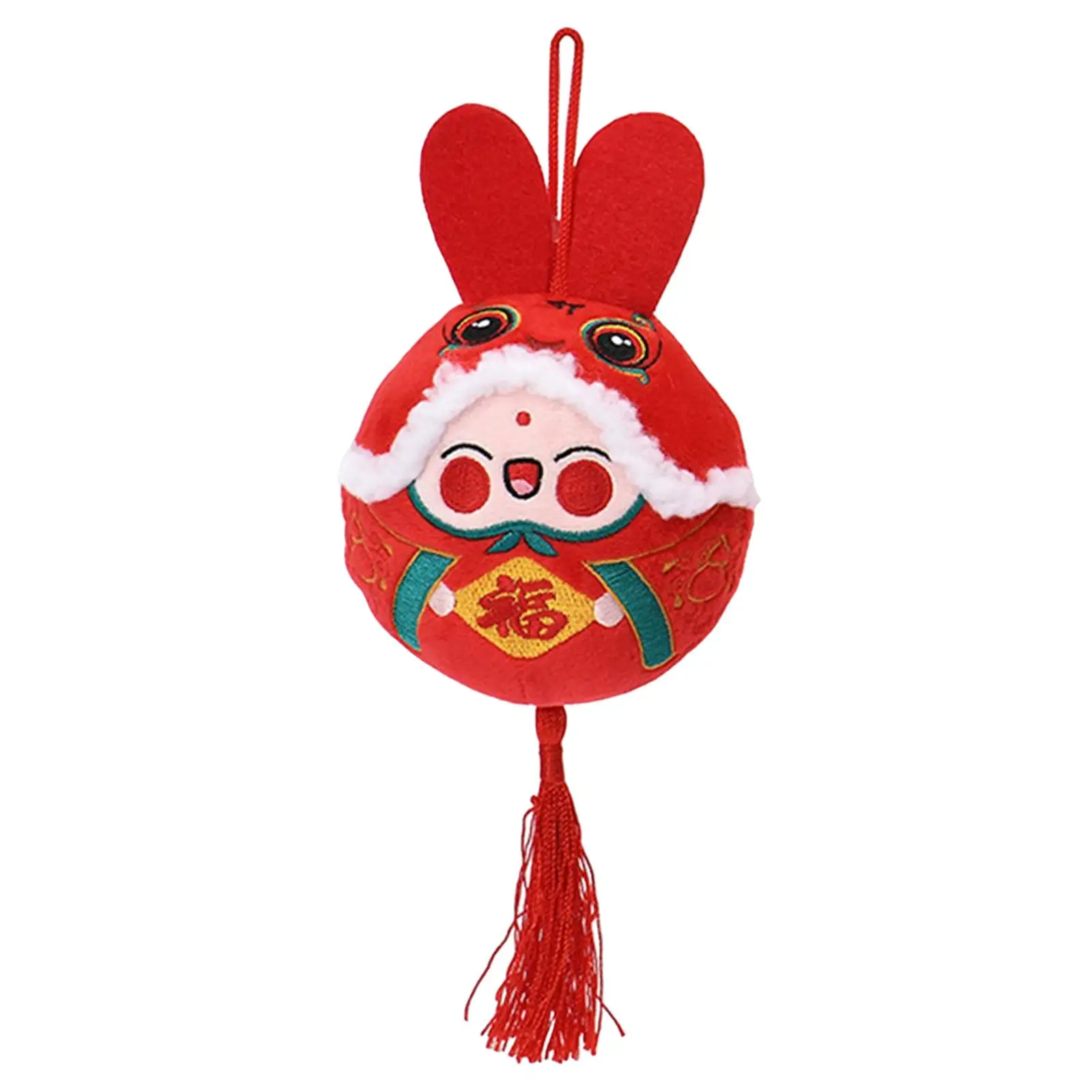 Chinese Style Plush Toy Stuffed Ornaments Blessing Pendant Soft for Holiday Spring Festival Party Decoration Children Gift