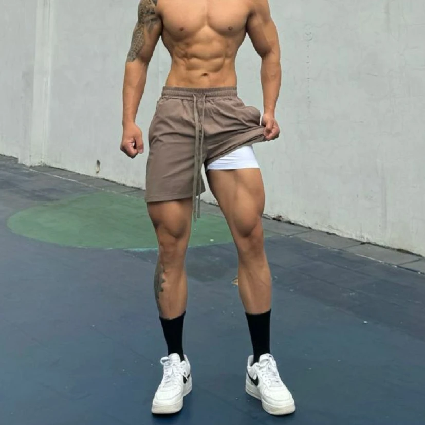 

Spring Summer New Men's Casual Sports orts Fitn Training Pants American Four-Legged Qui Dry Elastic Straight Leg Pants