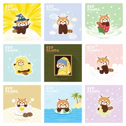 Cute Red Panda Embroidery Patch Self-adhesive Applique Decorative Phone Case Bag DIY Scrapbooking  Handmade Accessories